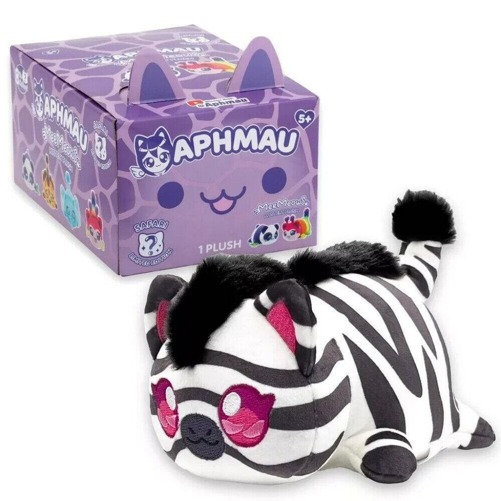 Aphmau MeeMeows 6" SAFARI Plush ZEBRA Cat Limited Edition 2024